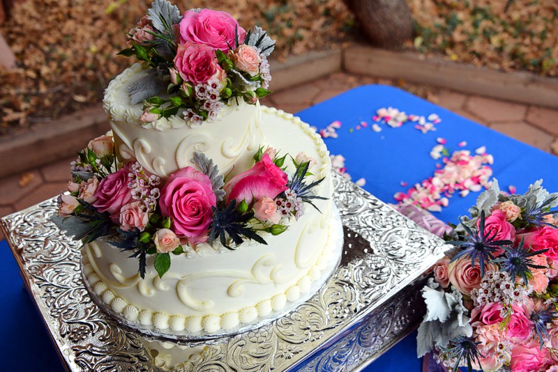 Wedding Cake at A Pikes Peak Wedding in Manitou Springs, Colorado