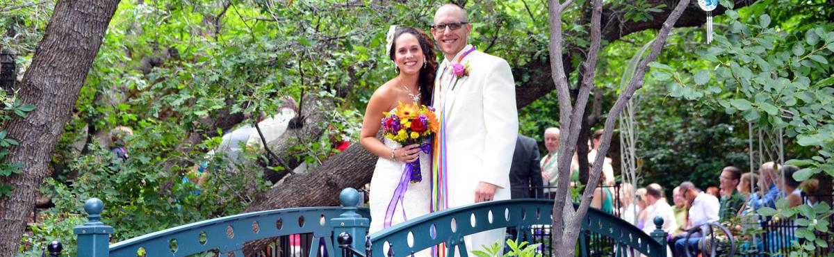 Wedding Ceremony & Honeymoon by Pikes Peak Mountain at Blue Skies Inn in Historic Manitou Springs.